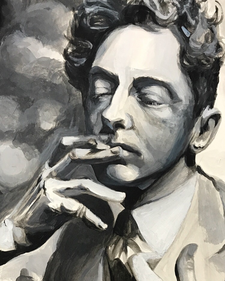 A man in smoke
