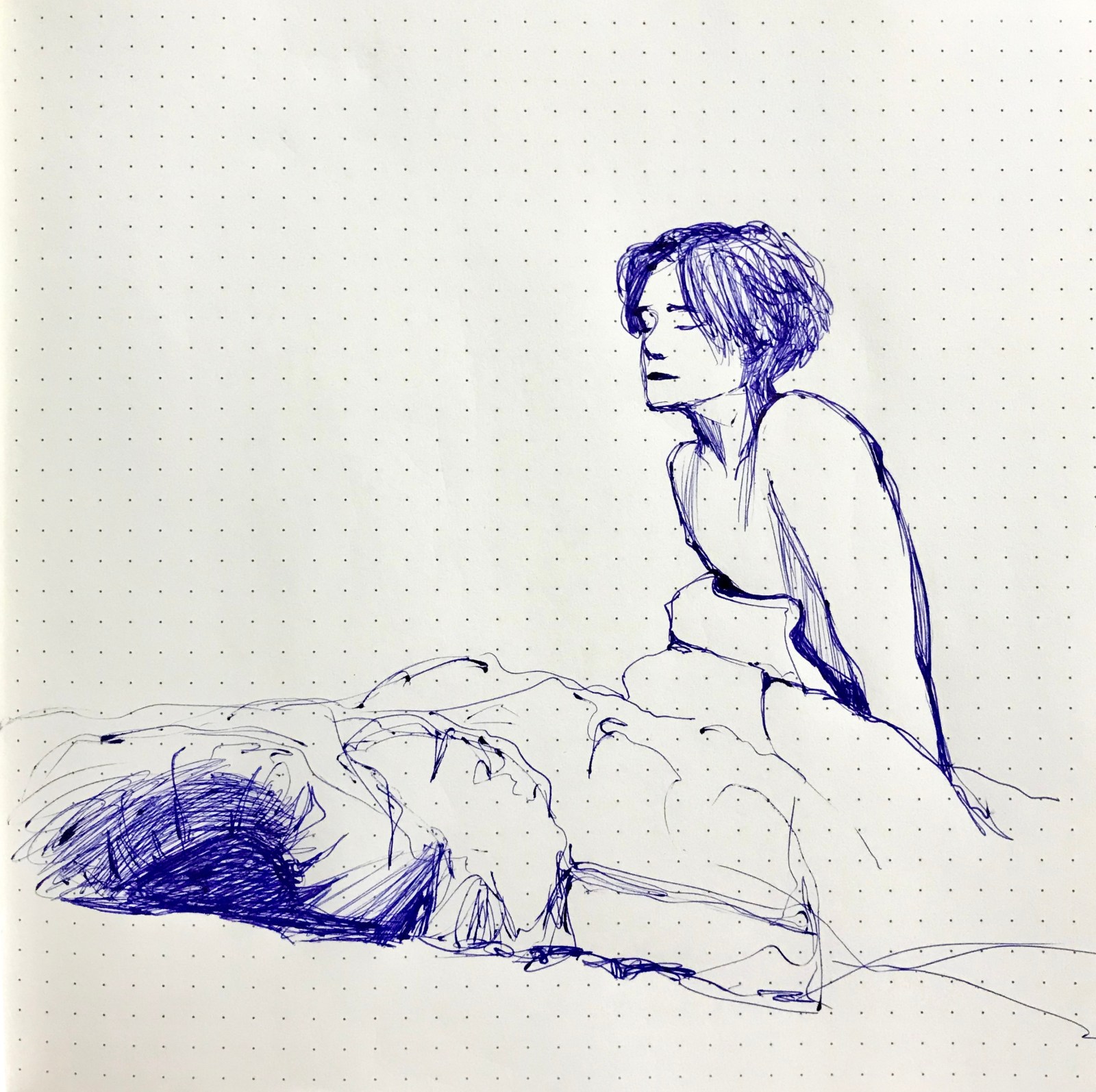 blue, pen, bodies