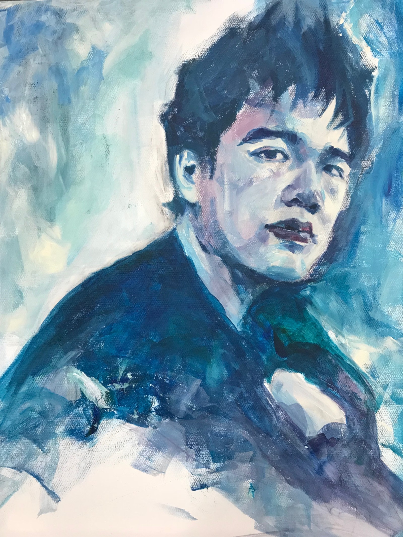 Man in blue